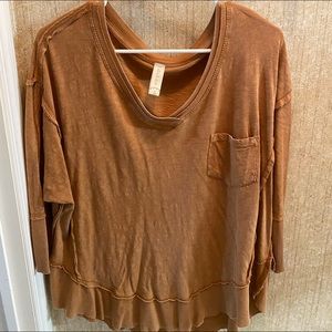 Brown Fall Quarter length sleeve top